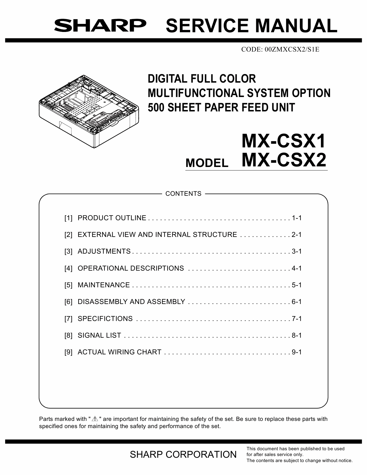 SHARP MX CSX1 CSX2 Service Manual-1